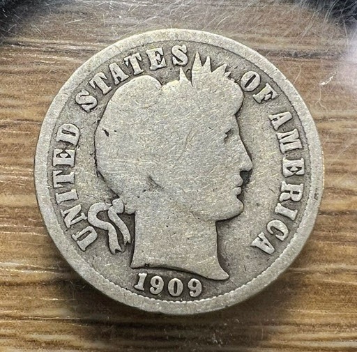 1909-P Barber Dime - Actual Coin Shown - Free Shipping & Tracking INV#605