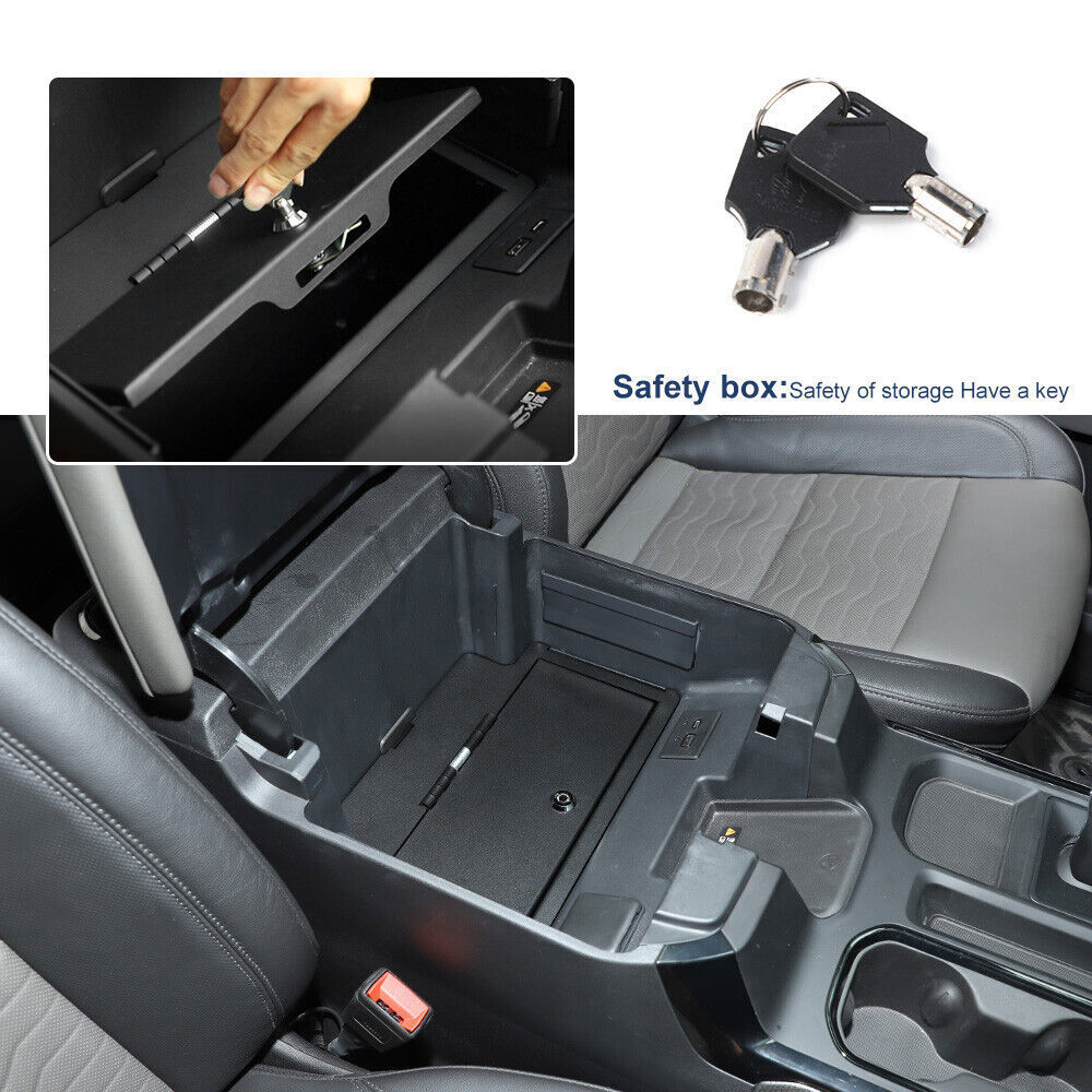 Center Console Vault Safe Box Key Lock Fit For Chevy Silverado GMC Sierra 2022+