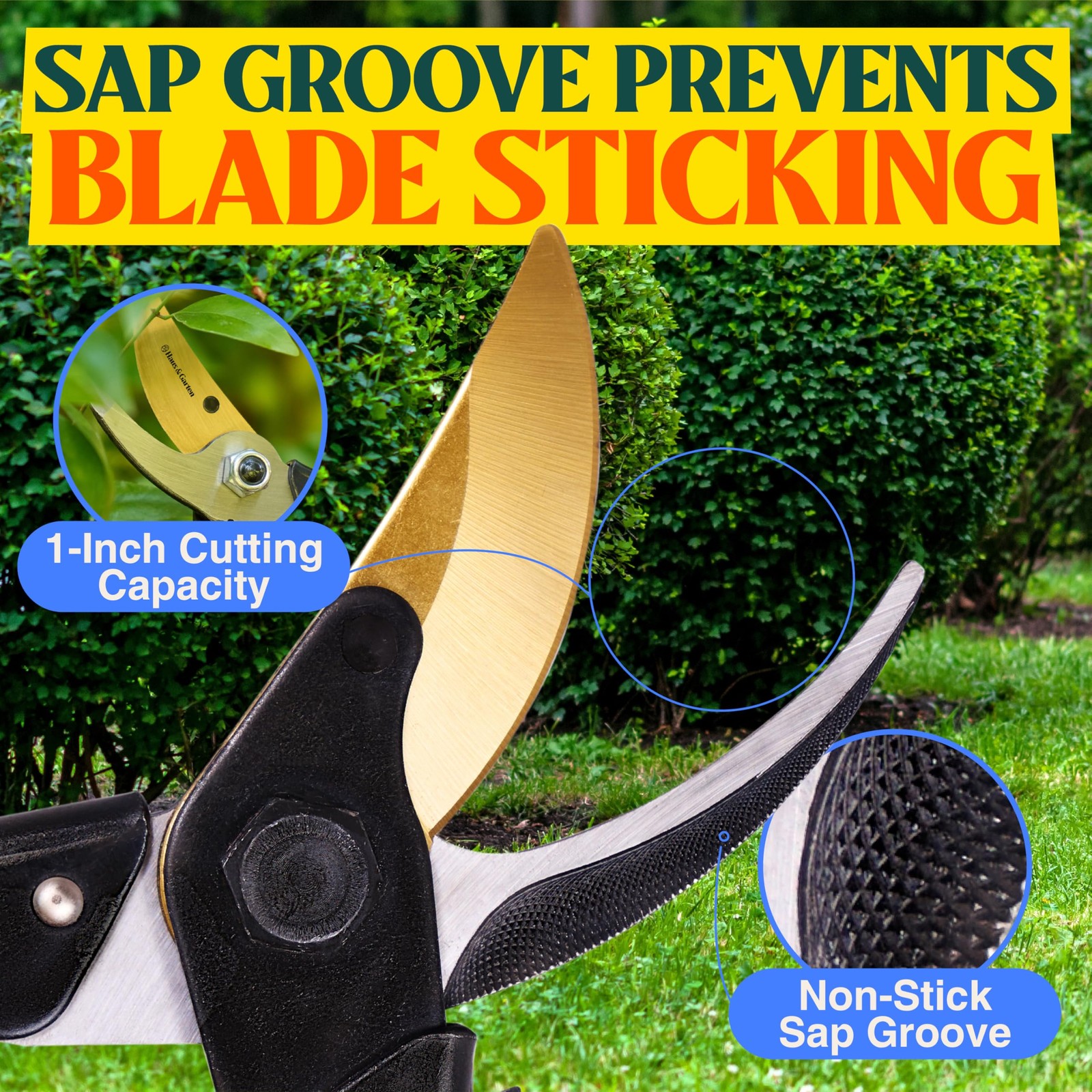 ForgedPRO 8.75" Heavy Duty Professional Titanium Bypass Pruning Shears - Use ...