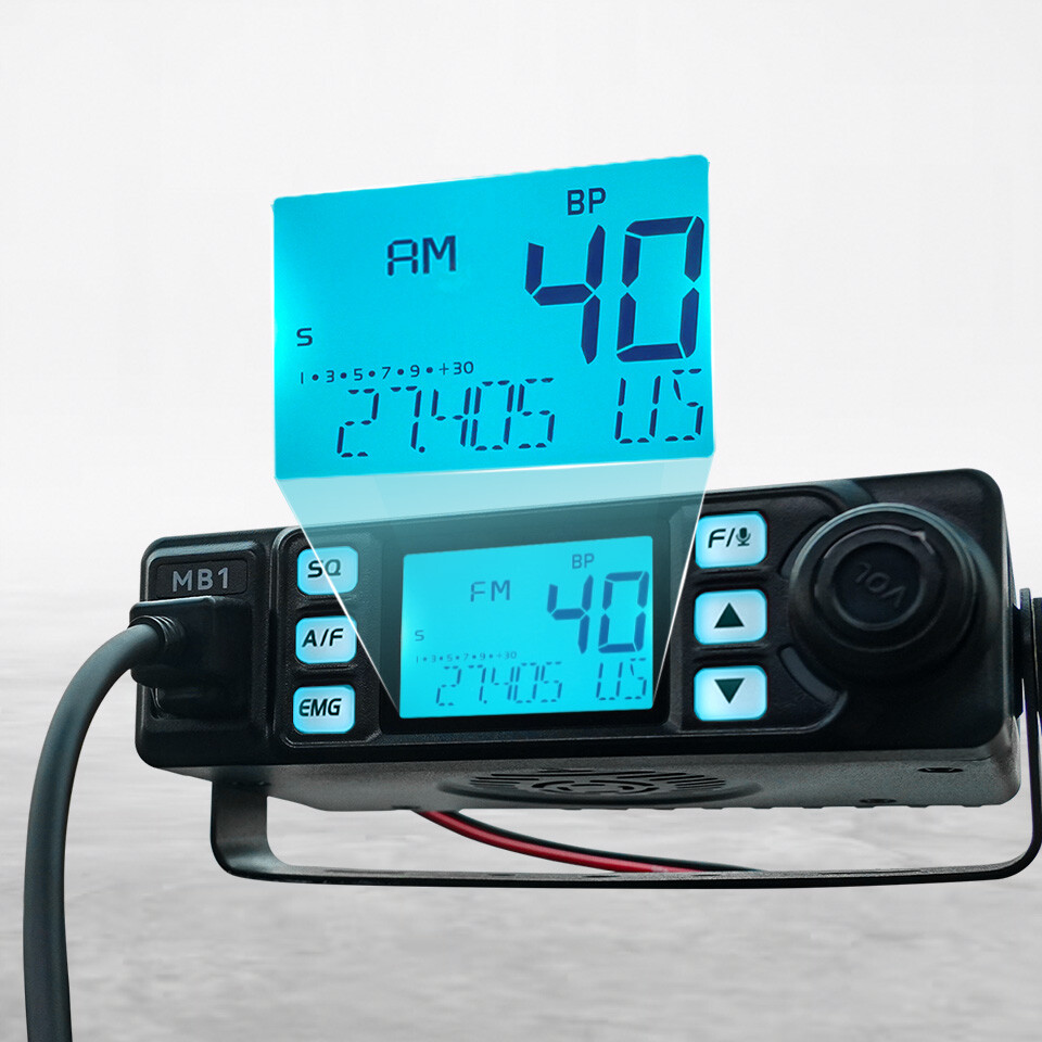 Retevis MB1 CB Radio Dual-Mode AM/FM,12V/24,4 W,40Channel +MR500 CB Antenna