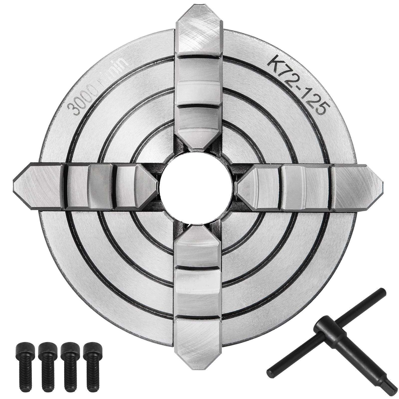 Lathe Chuck K72-125 5" 4 Jaw Independent Milling Machine Cast Iron Internal Jaw