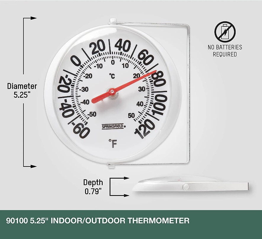 Outdoor Wall Analog Patio Thermometer Mounting Bracket Temperature Reader New