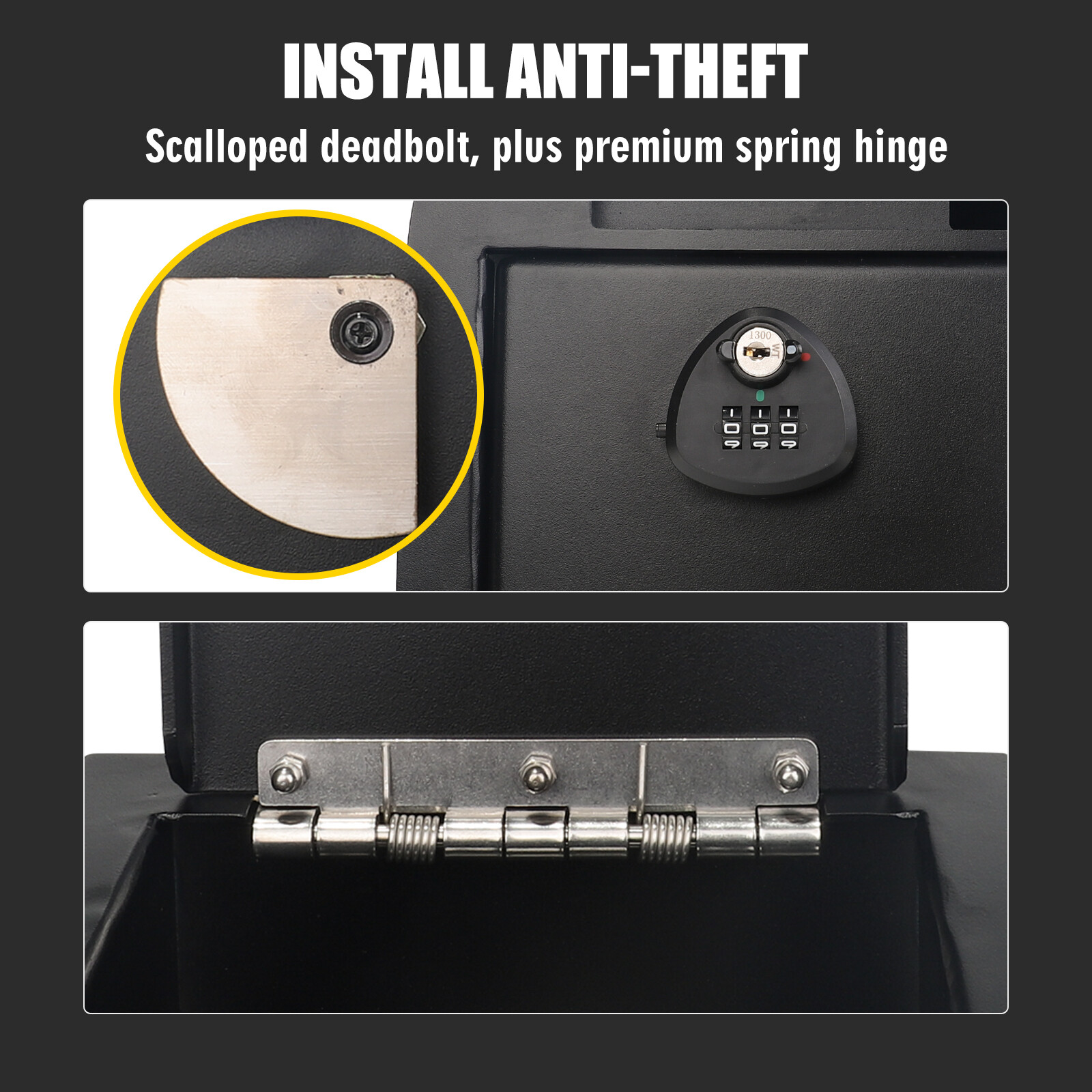 For 2016-2023 Toyota Tacoma Center Console Safe Gun Storage with LED Lighting