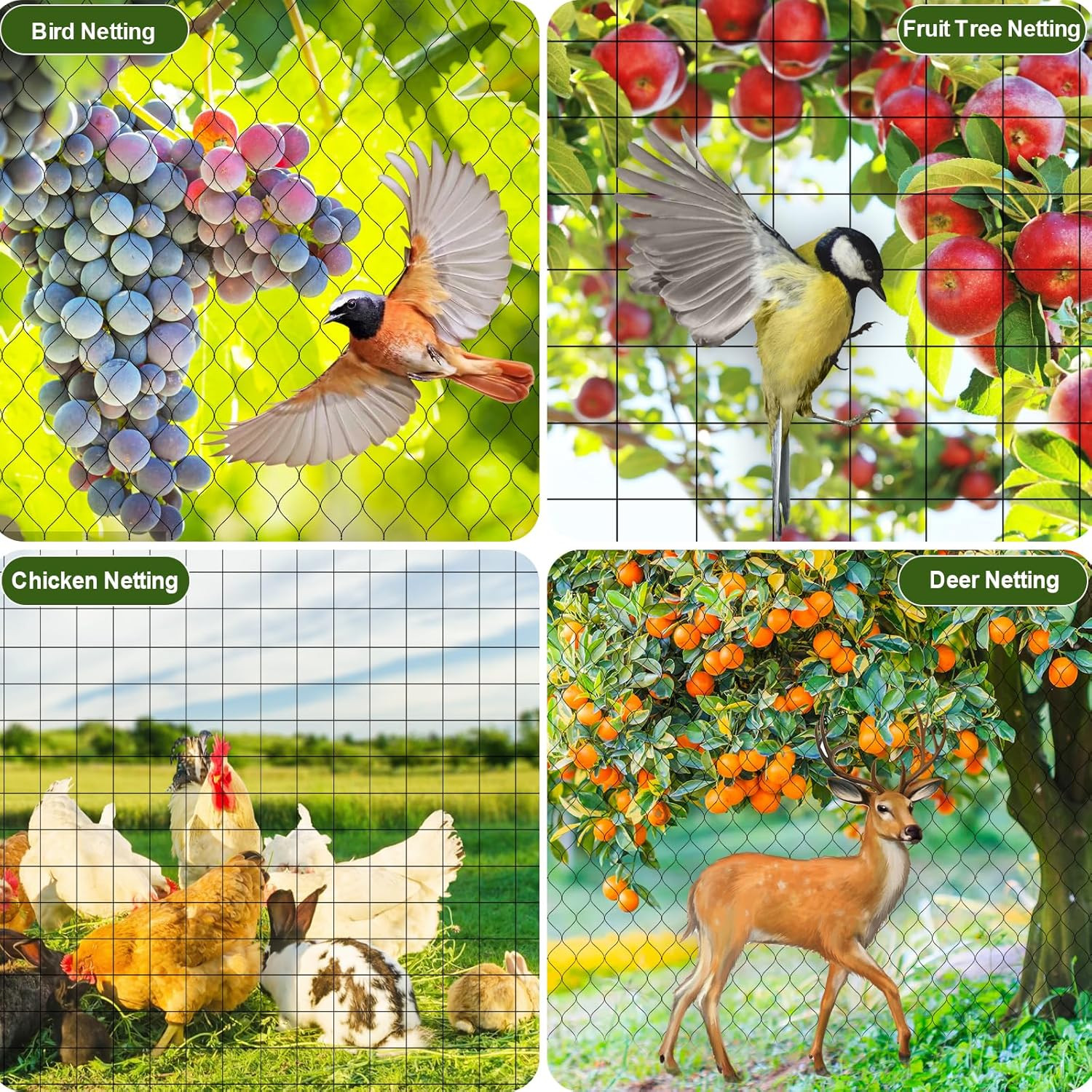 Garden Fence Landscape Deer Fencing Animal Protects Strong Netting 7x100 Borders