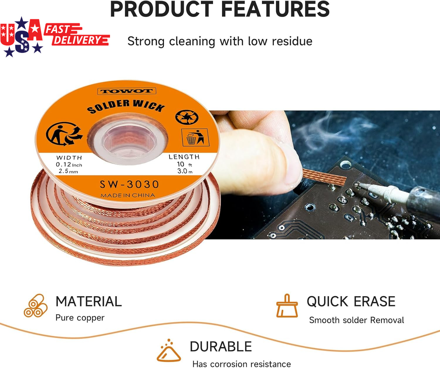 Solder Wick & Solder Wire & Solder Sucker Used to Remove the Solder and Disassem