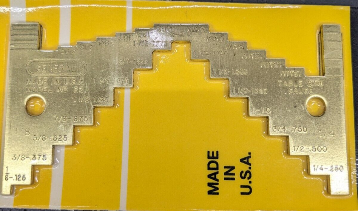 General Brass Saw Gage # 22 Blades on Radial Arm, Hand-Held Circular, Table Saw