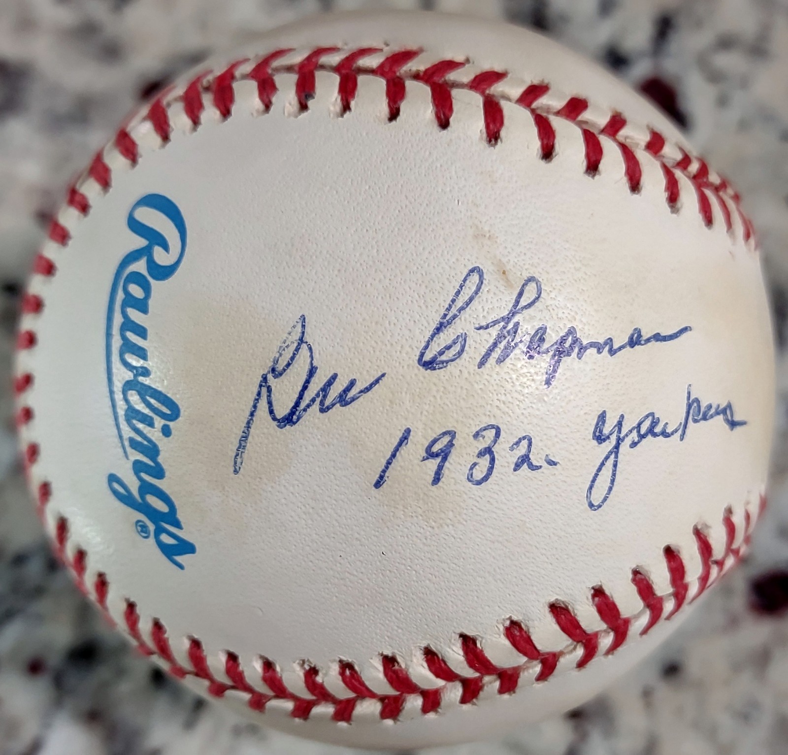 ONE OF A KIND! Ben Chapman "1932 Yankees" Signed & Inscribed Baseball PSA LOA!