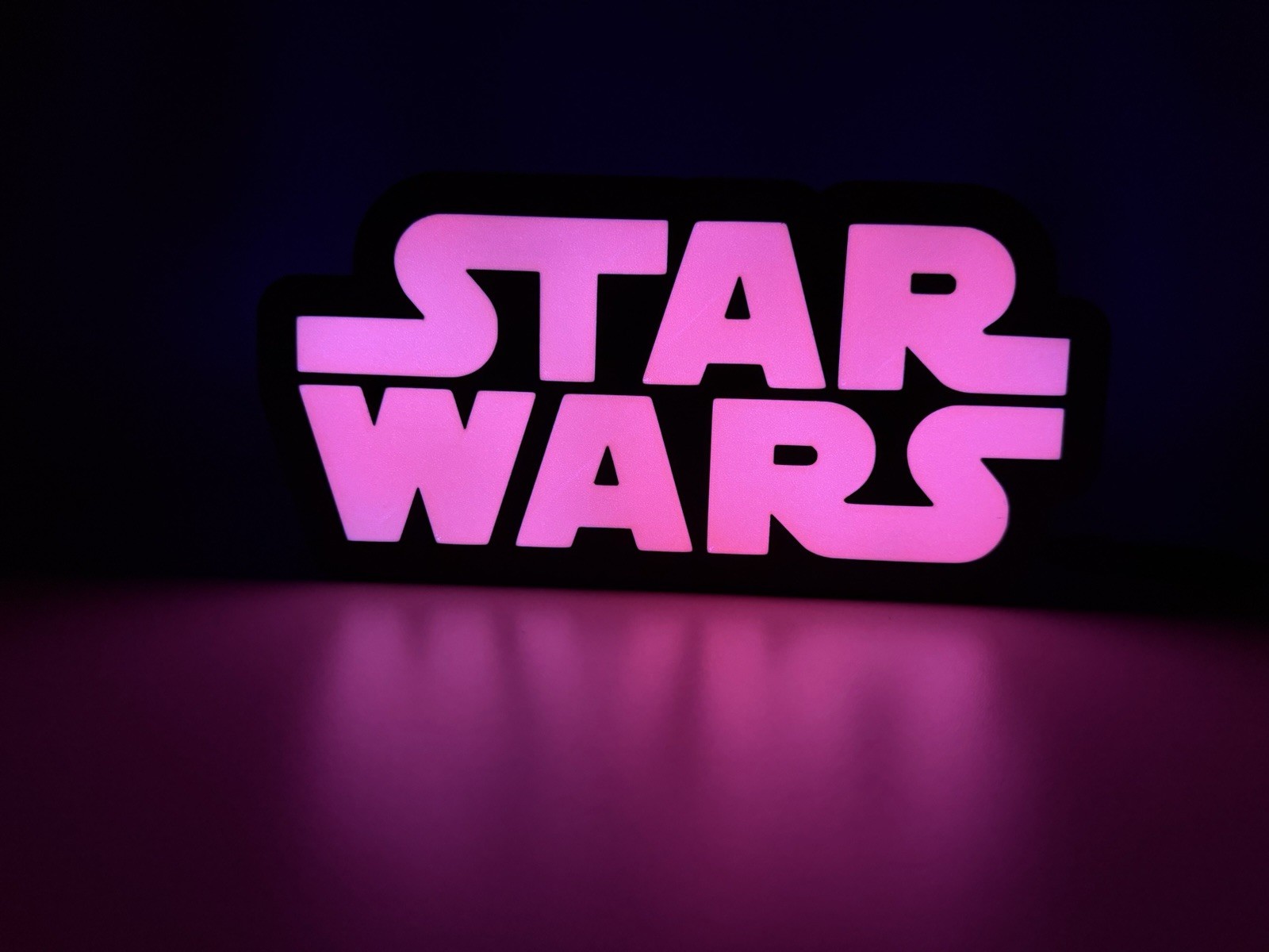 Star Wars RGB MUSIC LED Light Box - 3D Printed with Remote & Holder - Desk Decor