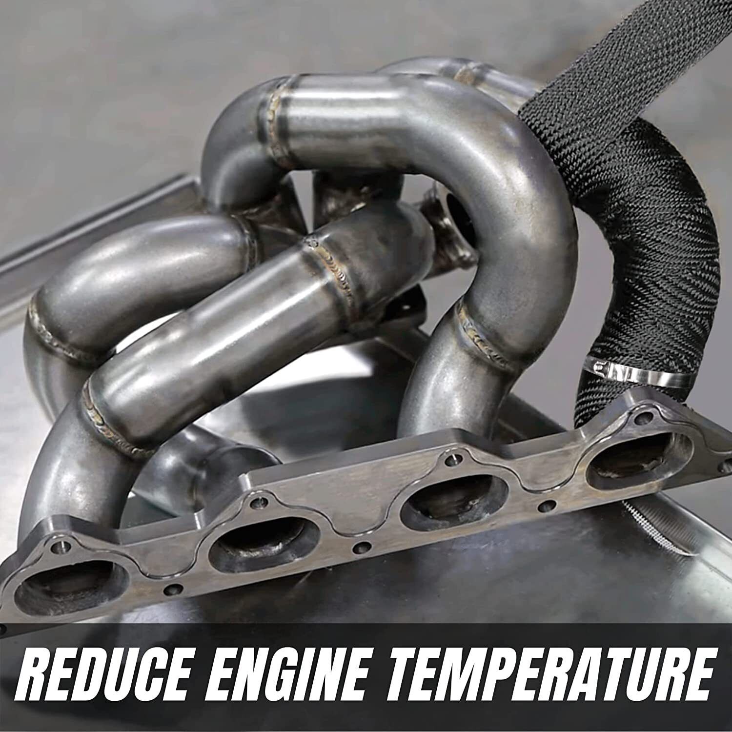 2 Roll x 2" 50FT Black Exhaust Wrap Header Manifold Fiberglass Heat Wrap Tape