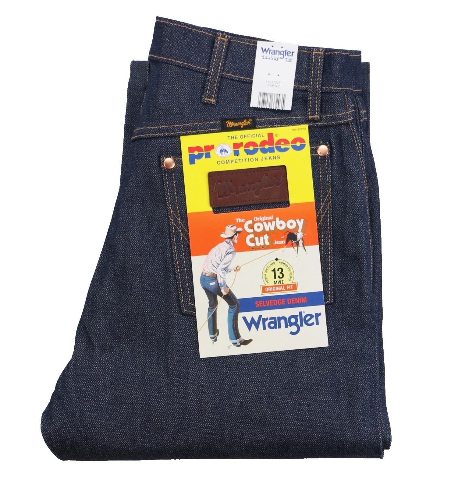 Wrangler 13MWZ Men's Jeans 100% Cotton Indigo Selvedge Sanforized Denim 14.75 oz