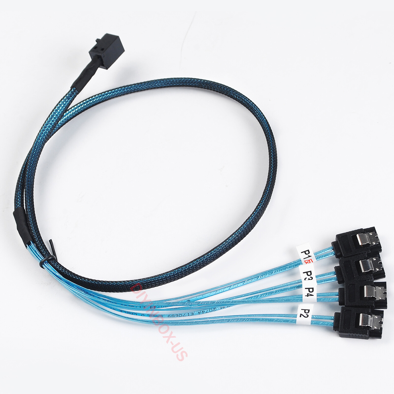 X2 Mini SAS SFF 8643 36pin to Mini 4X SATA 7Pin HD Reverse Breakout Cable 12Gb/s