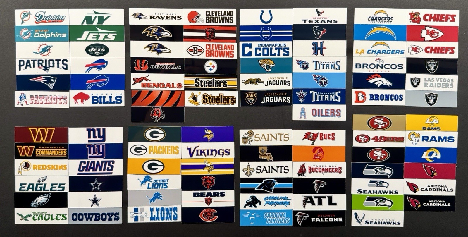 ZION MagPro NFL Label - Choose Your Team (9 labels per team) Upgraded, Pro Look