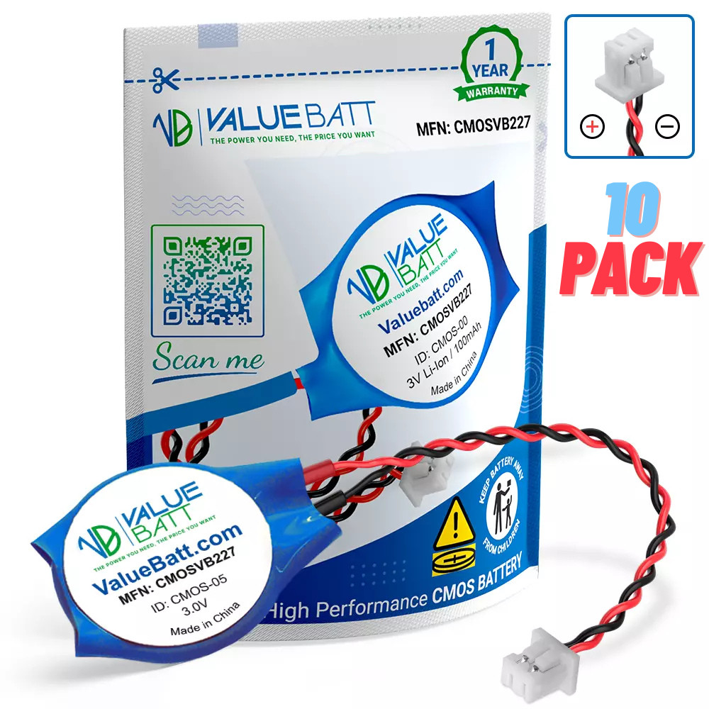 Laptop Battery 2 Pin CMOS CR2032 3V For Acer Dell HP Lenovo Toshiba IBM 10-Pack