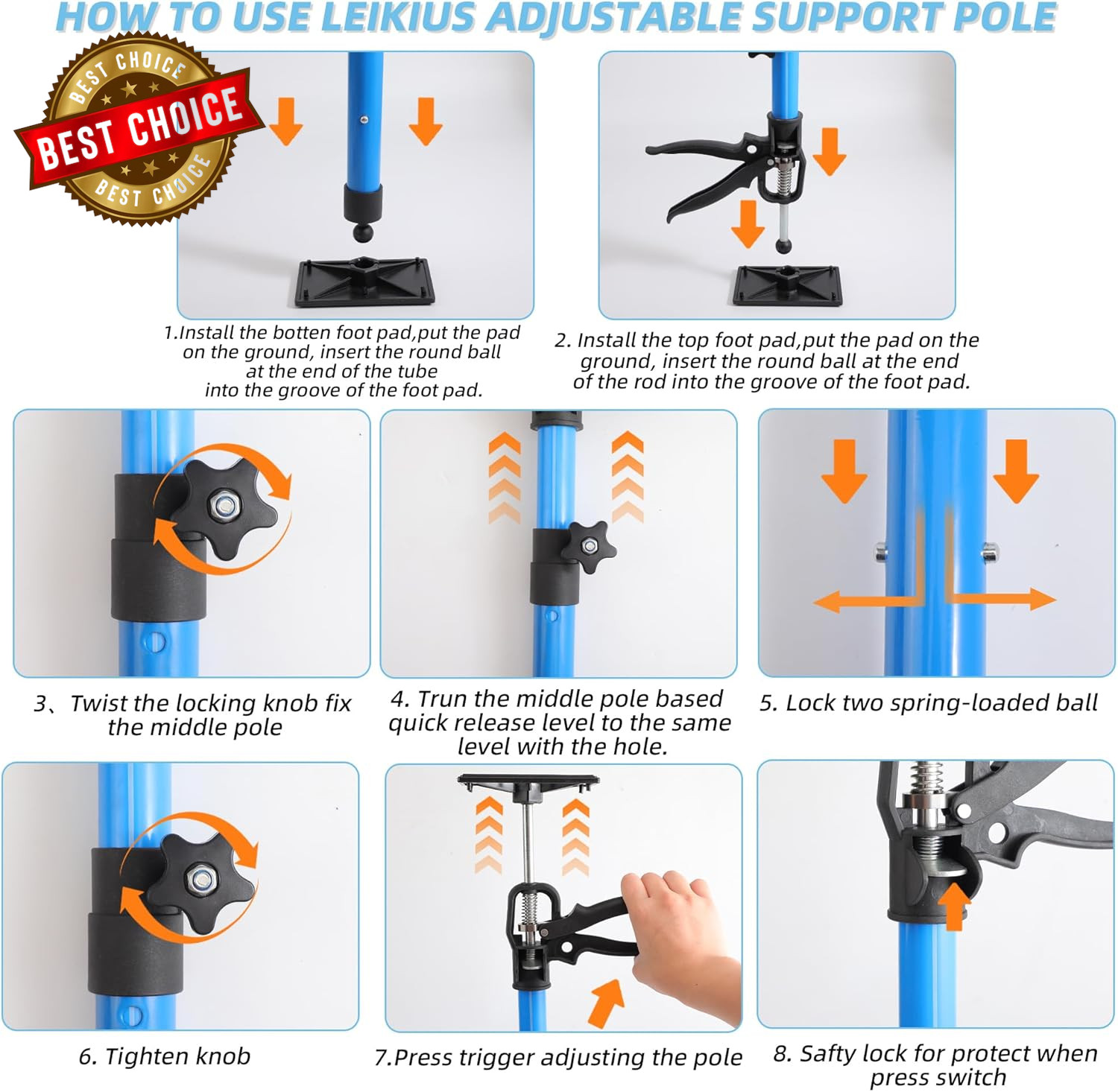 2PK Steel Cabinet Jacks for Installing Cabinets,14.6-23.6Inches, Adjustable 3Rd