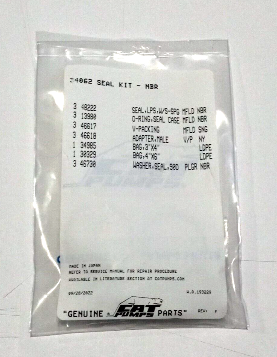 Cat Pumps Seal Kit #34062 for Cat 5DX