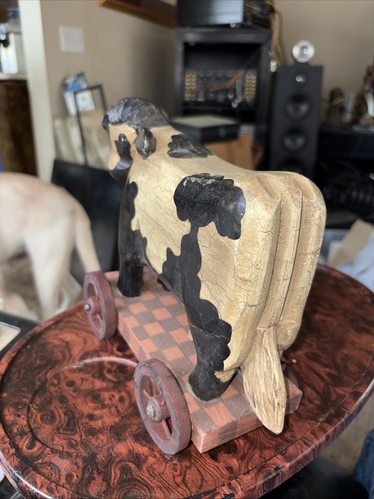 Antique Cow On Wagon