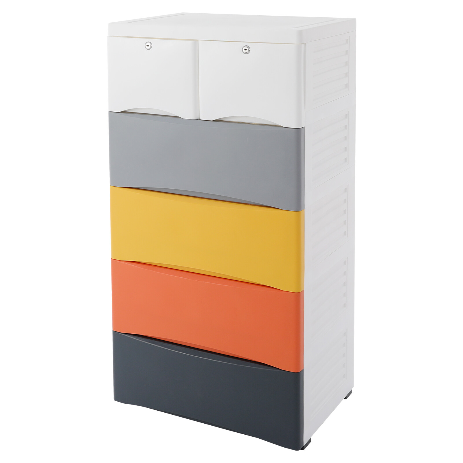 5-Tier Plastic 5 Drawers Dresser Storage Cabinet Bedroom Chest Closet Organizer