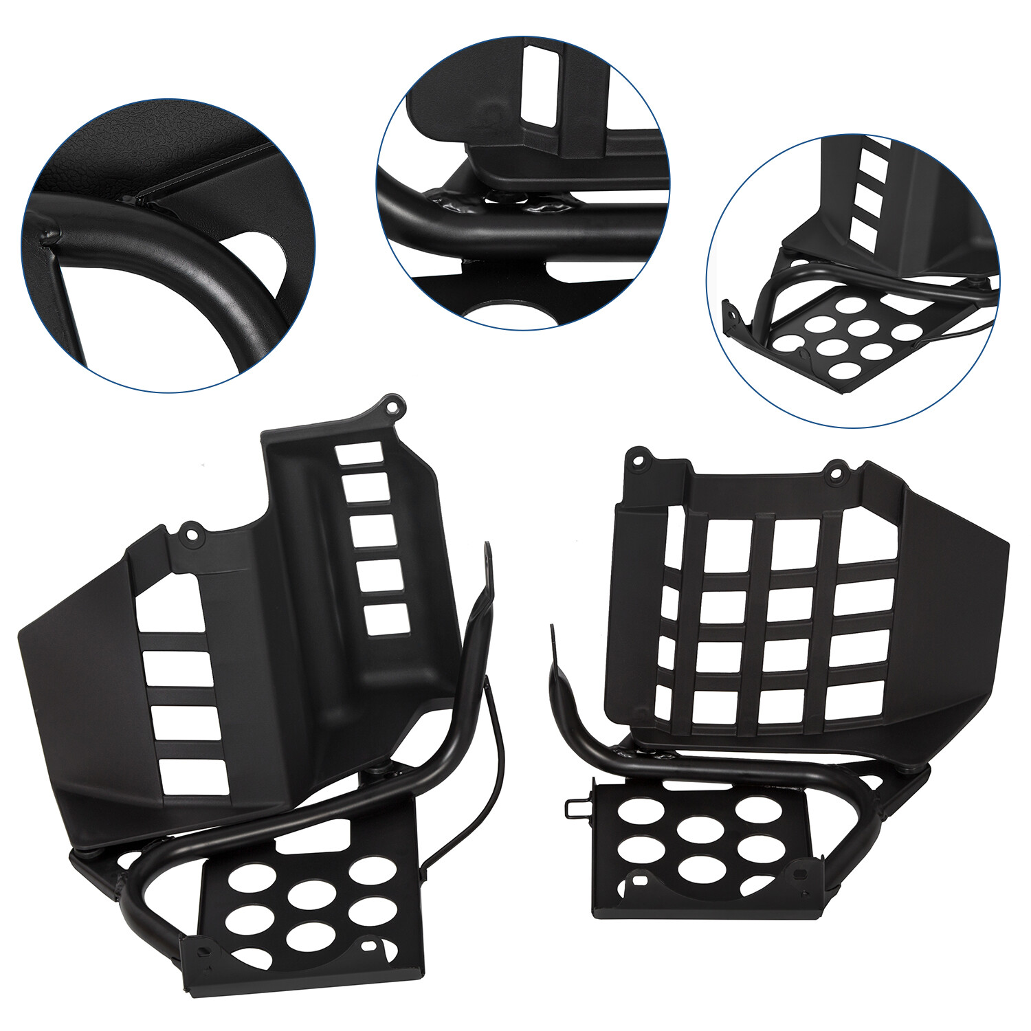 NEW Black Heel Guards footrest For Yamaha Banshee left + right nerf bars Plastic