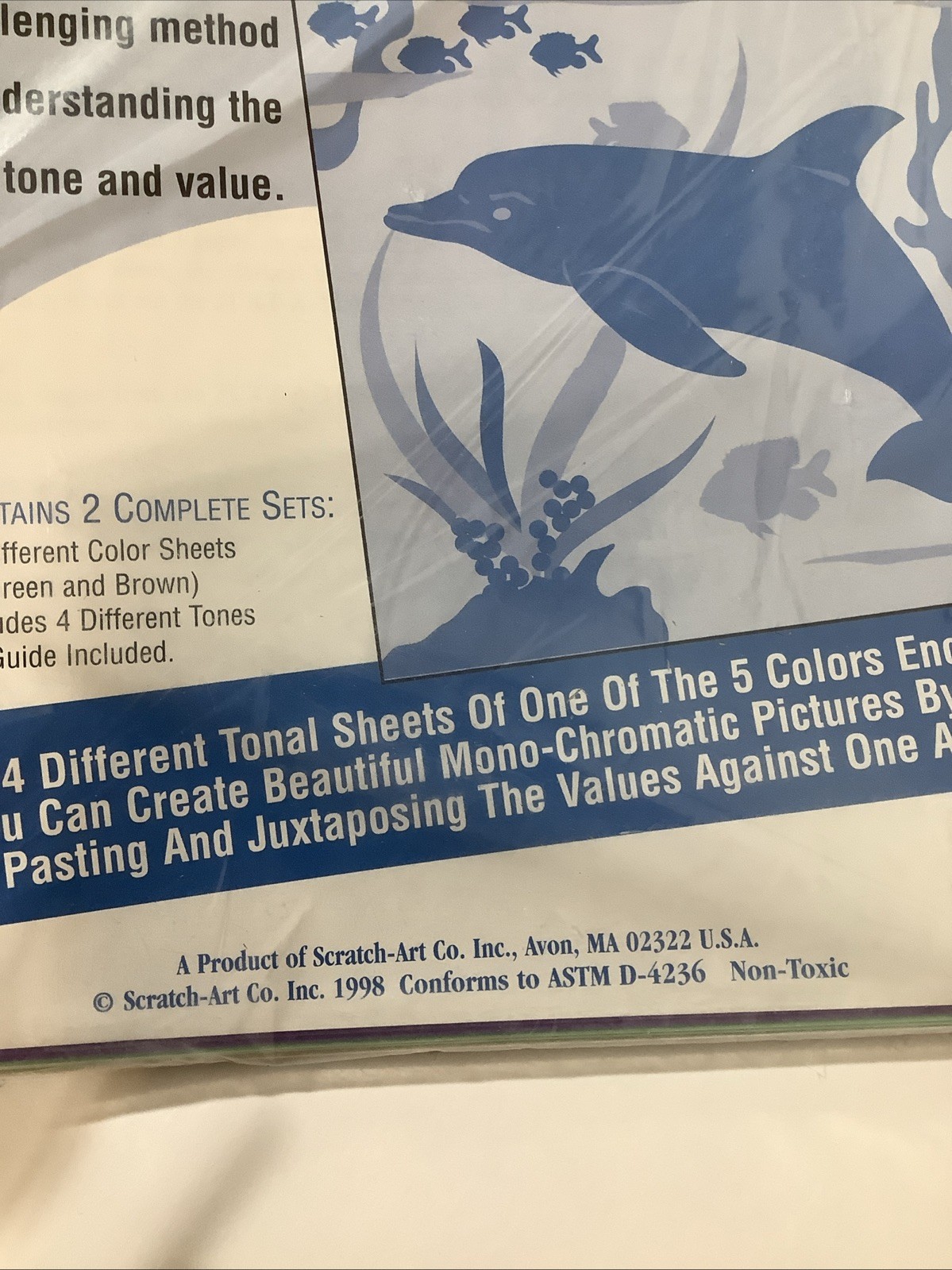 Vintage Scratch Art Juxt-A-Tone Sets, 8 1/2" x 11", 10 Sheets Craft Paper Art