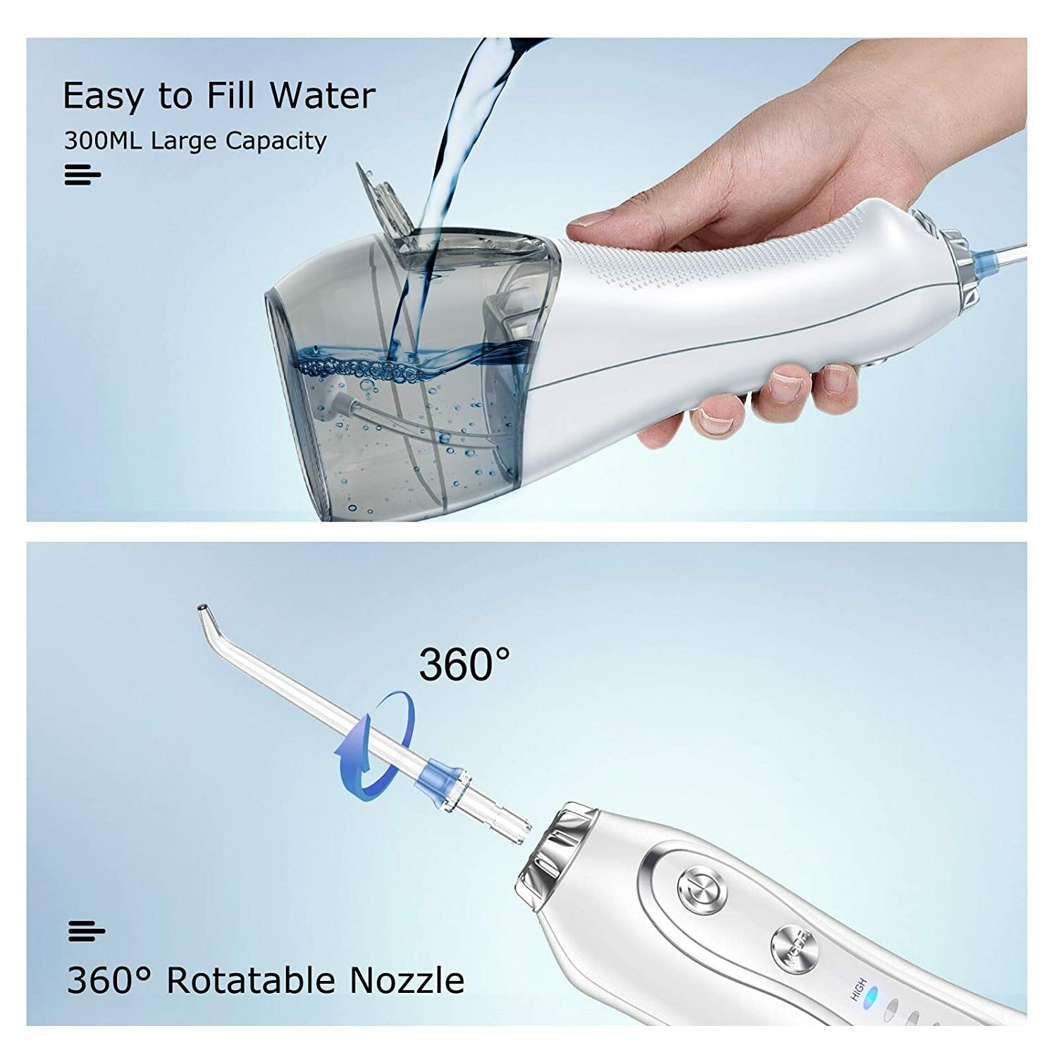 Cordless Water Flosser Dental Oral Irrigator Travel Teeth Cleaner Floss Pick