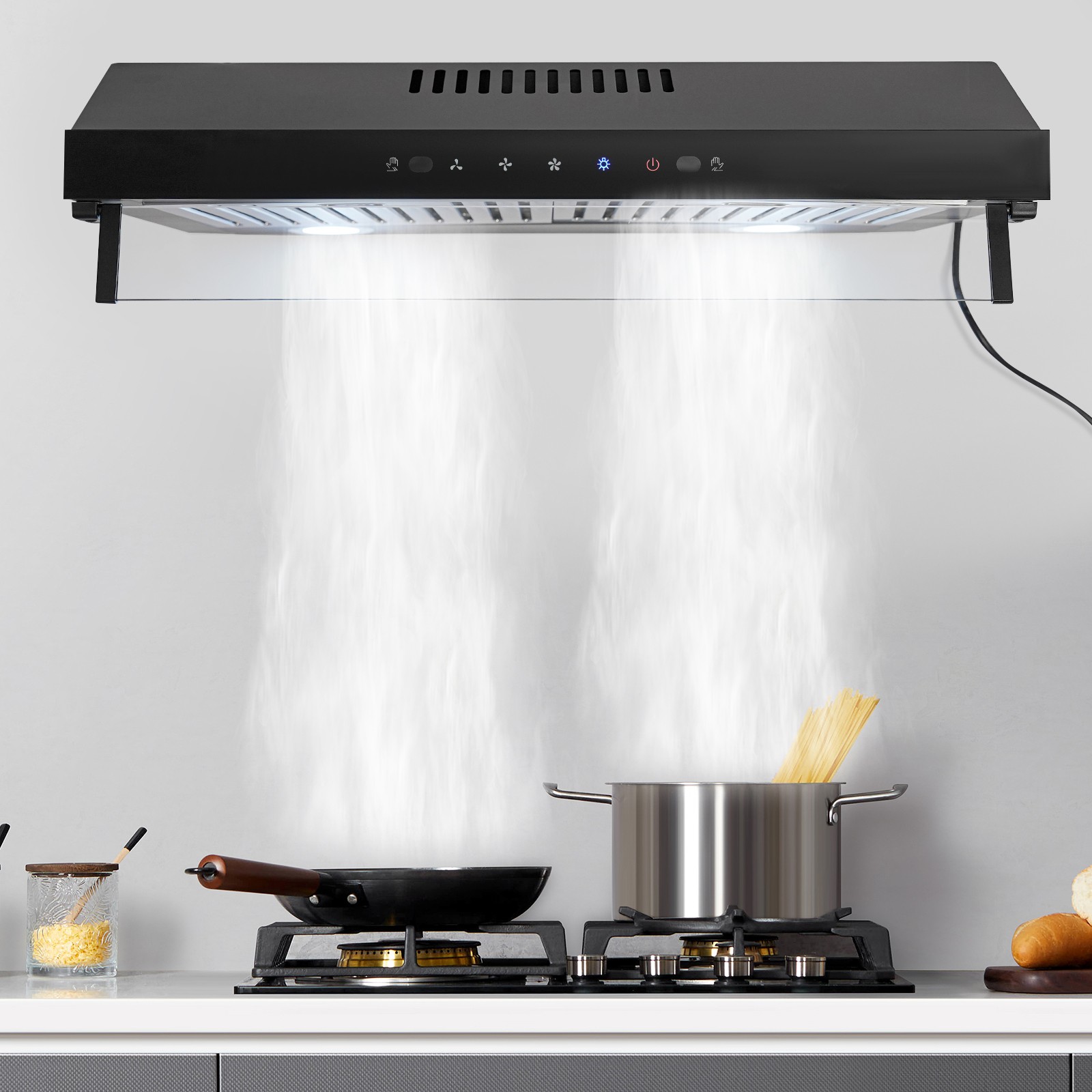 24inch Under Cabinet Range Hood Stainless Steel 600CFM Kitchen Vent