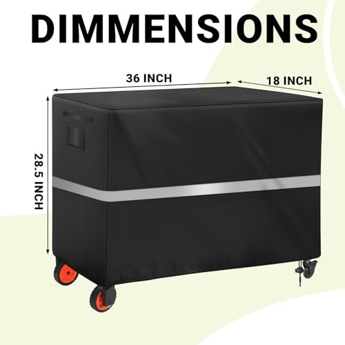 Outdoor Prep Table Cover Heavy Duty Waterproof Bar Cover 36 x 18 x 28.5 Black