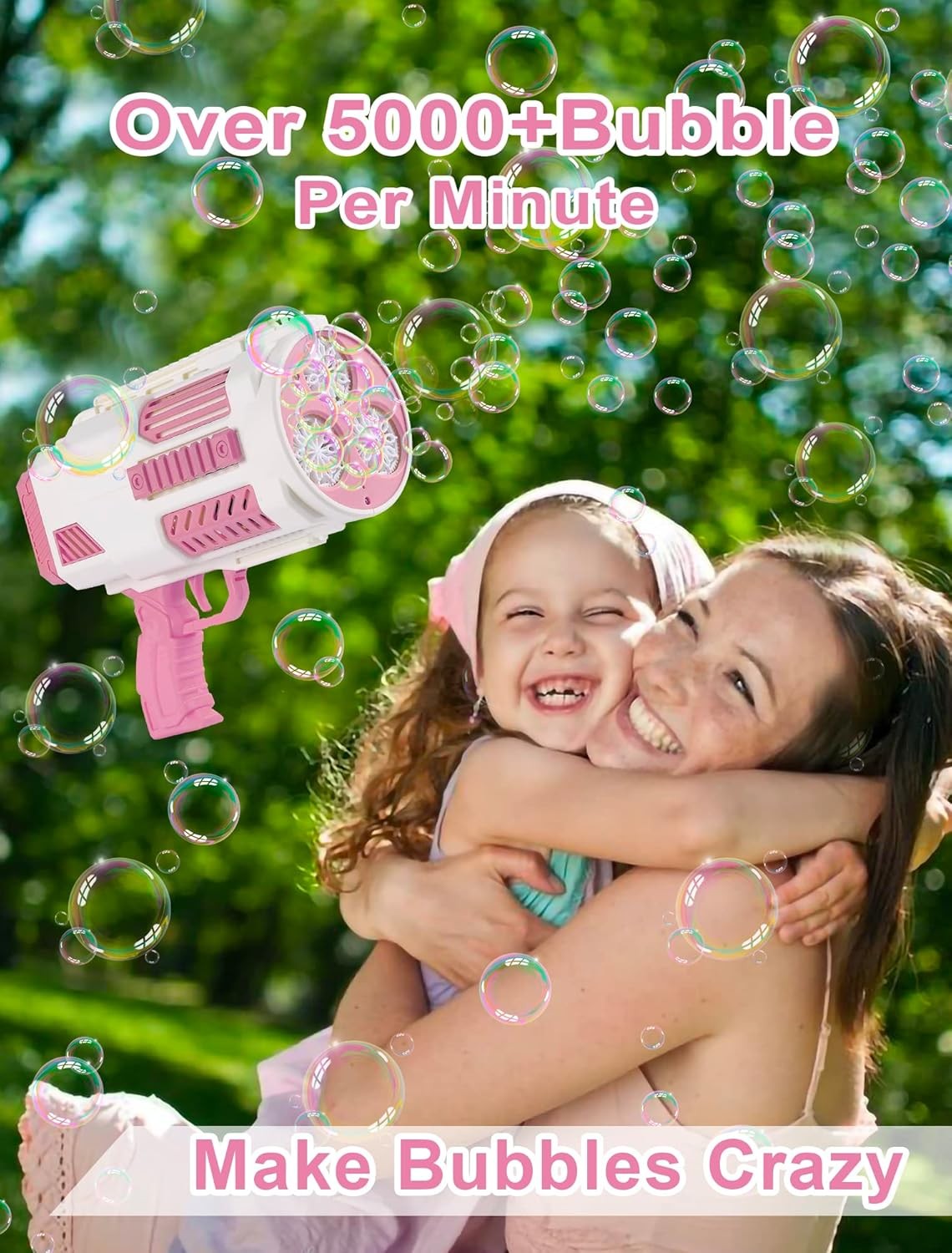 Automatic Bubble Blower Gun 8000/Min Indoor Outdoor Party Toy for All