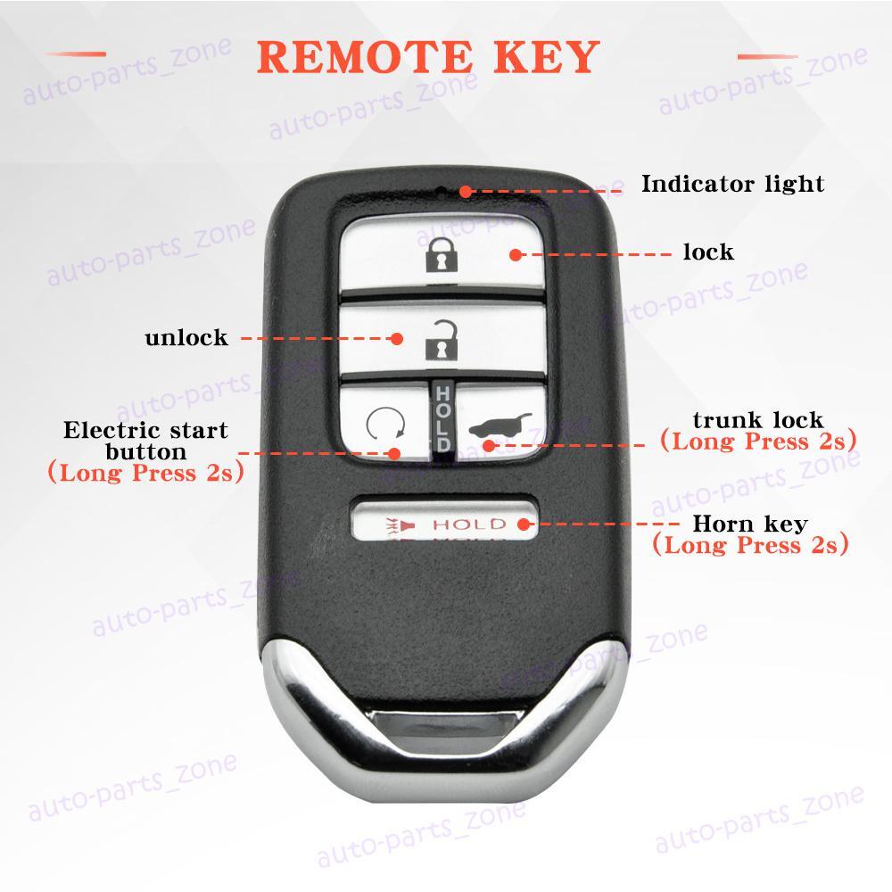2x Remote Key Fob for Honda Civic CR-V 2017 2018 2019 2020 Pilot 2021 KR5V2X