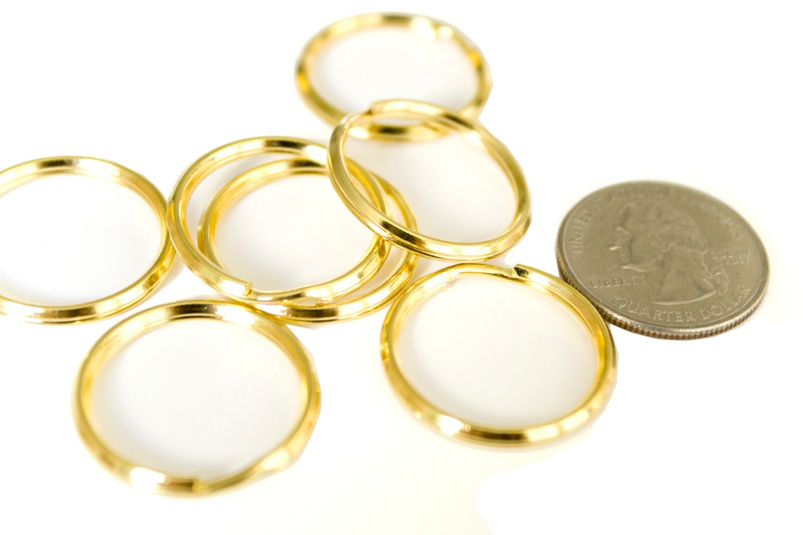 LOT OF 100 pcs KEY CHAIN SPLIT RING 1" (24mm) ~ GOLD