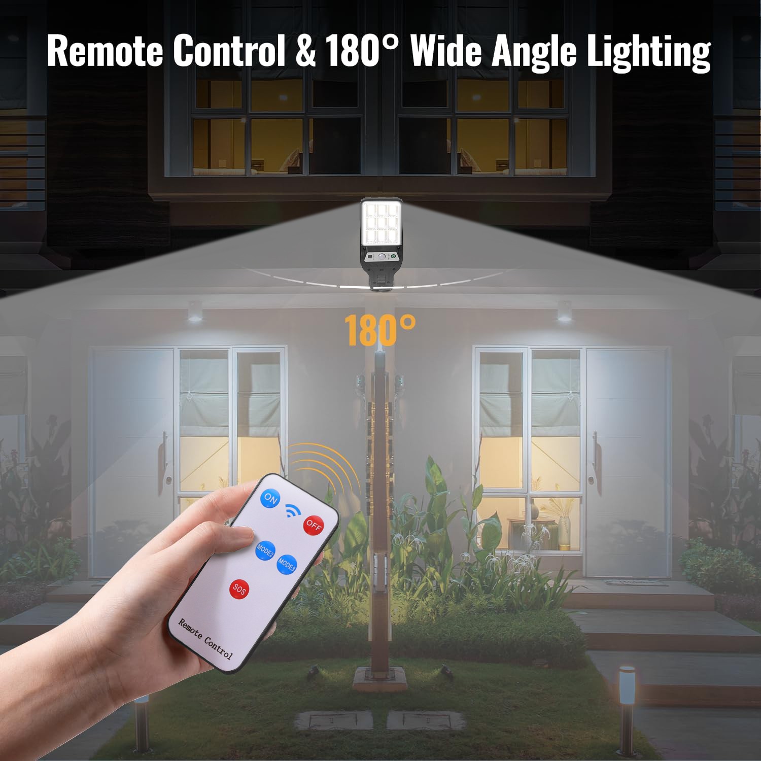 3PCS Outdoor Solar Wall Light LED Motion Sensor Bright Flood Street Lamp 3 Modes