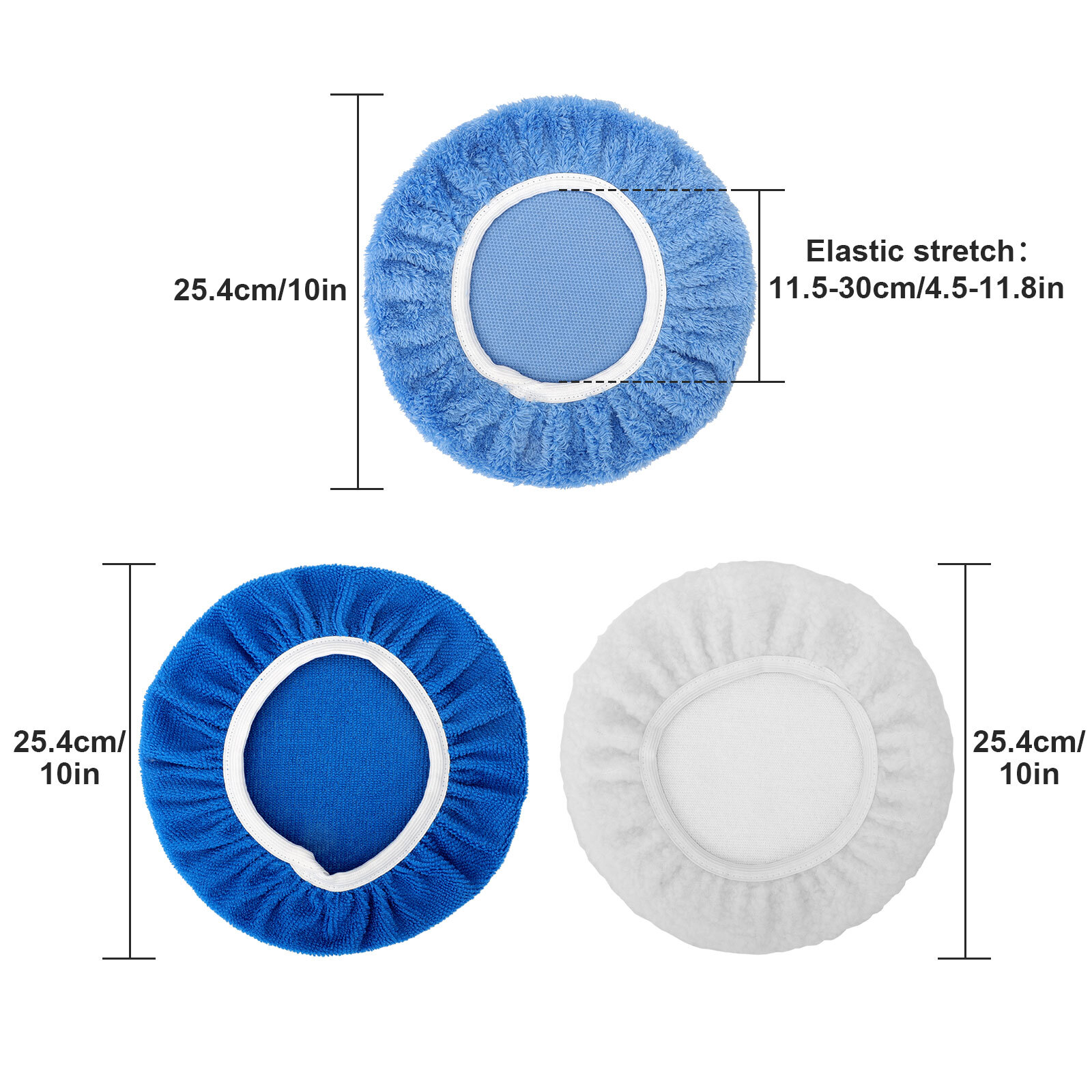 10Pcs 10 Inch Polishing Pads Waxing Foam Buffing Kit for Car Glass Polisher Tool