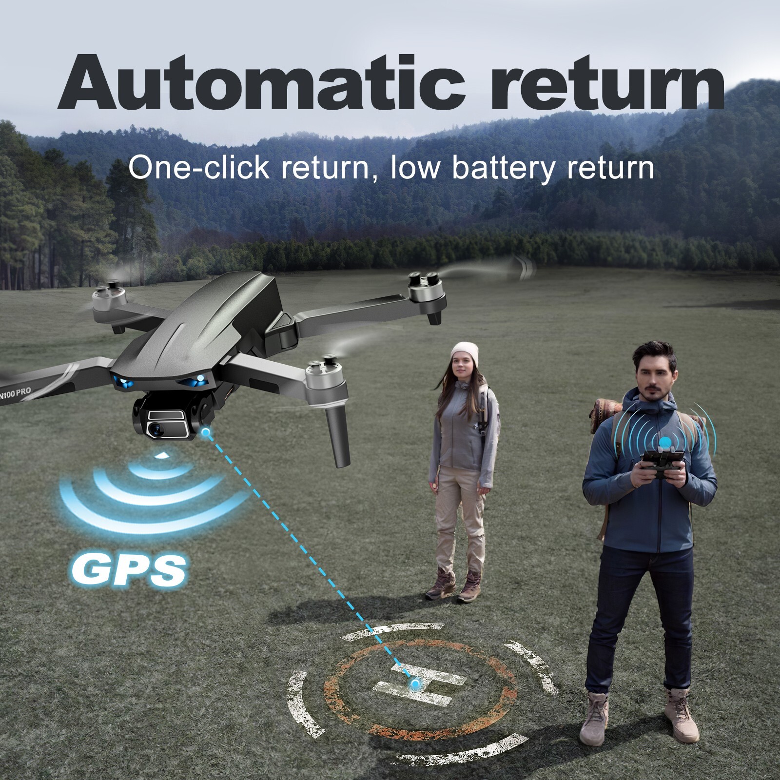 4K Drone With Camera Quadcopter GPS WIFI 50 Mins Flight Time Brushless Motor