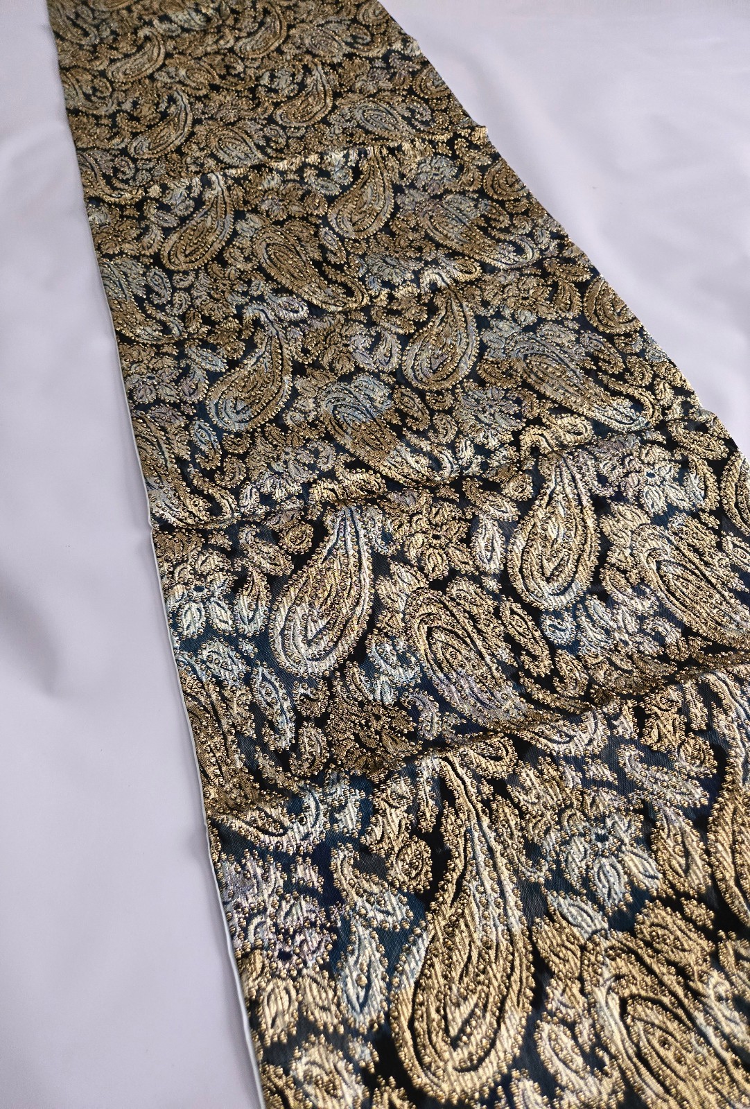 MODE MAKER Ben Goodman Evening Wrap Scarf Table Runner GOLD SILVER BLACK 70"x17"