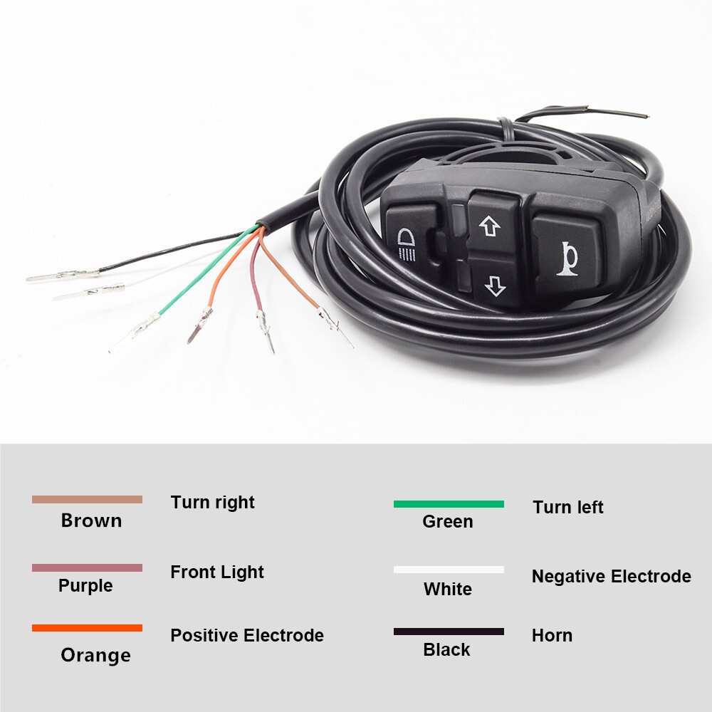Motorcycle Switch For Handlebar Turn Signal Light Horn ON/OFF Button Waterproof