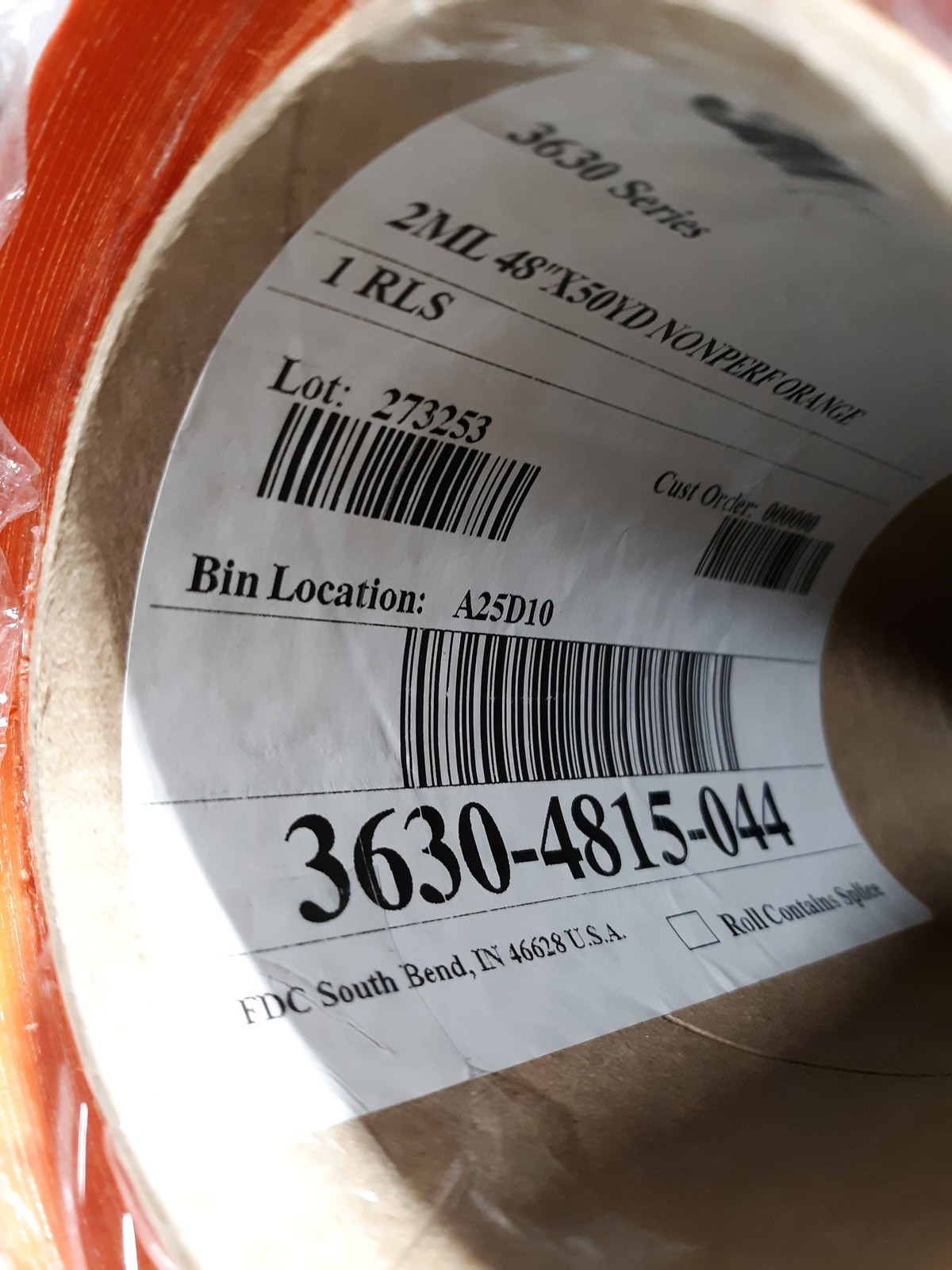 3M 3630 Series Translucent Graphic Film Orange 48in x 50yd