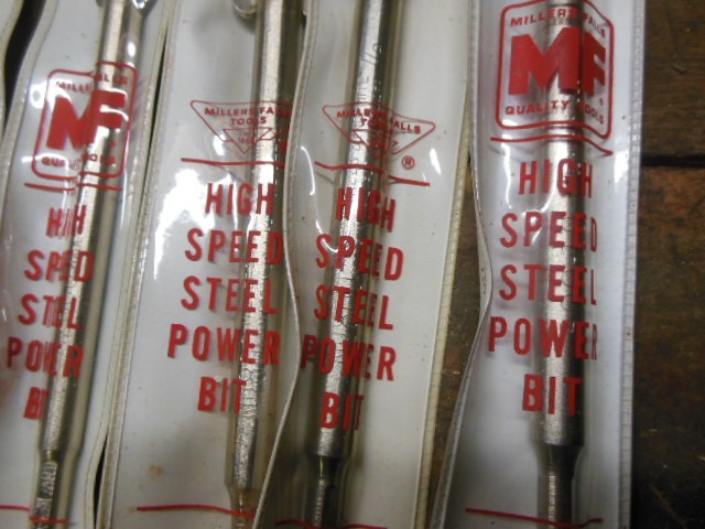 vintage Millers Falls high speed steel power bits old workshop tool