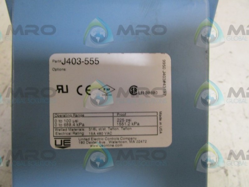 UNITED ELECTRIC J403-555 PRESSURE SWITCH NSMP