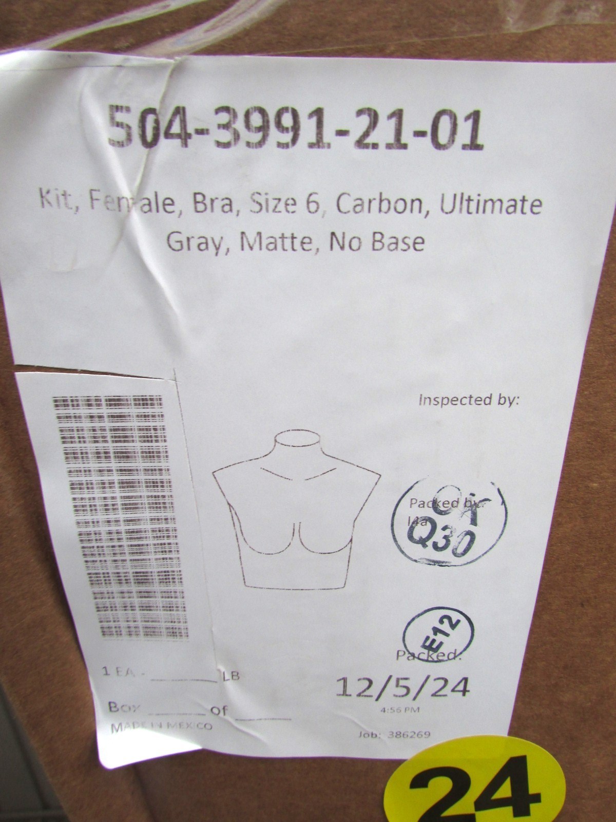 New Fusion Specialties Female Torso Bust Bra Gray Mannequin Clothing Display