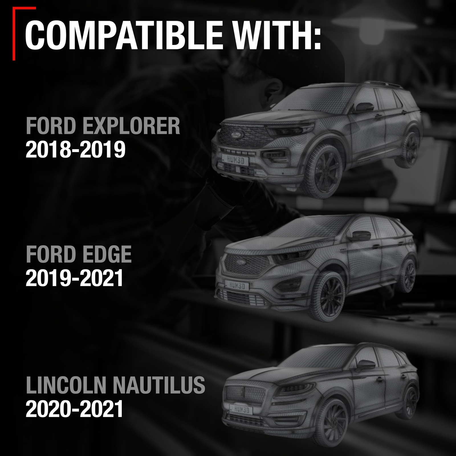 T1A Front/Rear Bumper Parking Aid Sensor, 4-pc - Compatible with 2018-2019 Fo...