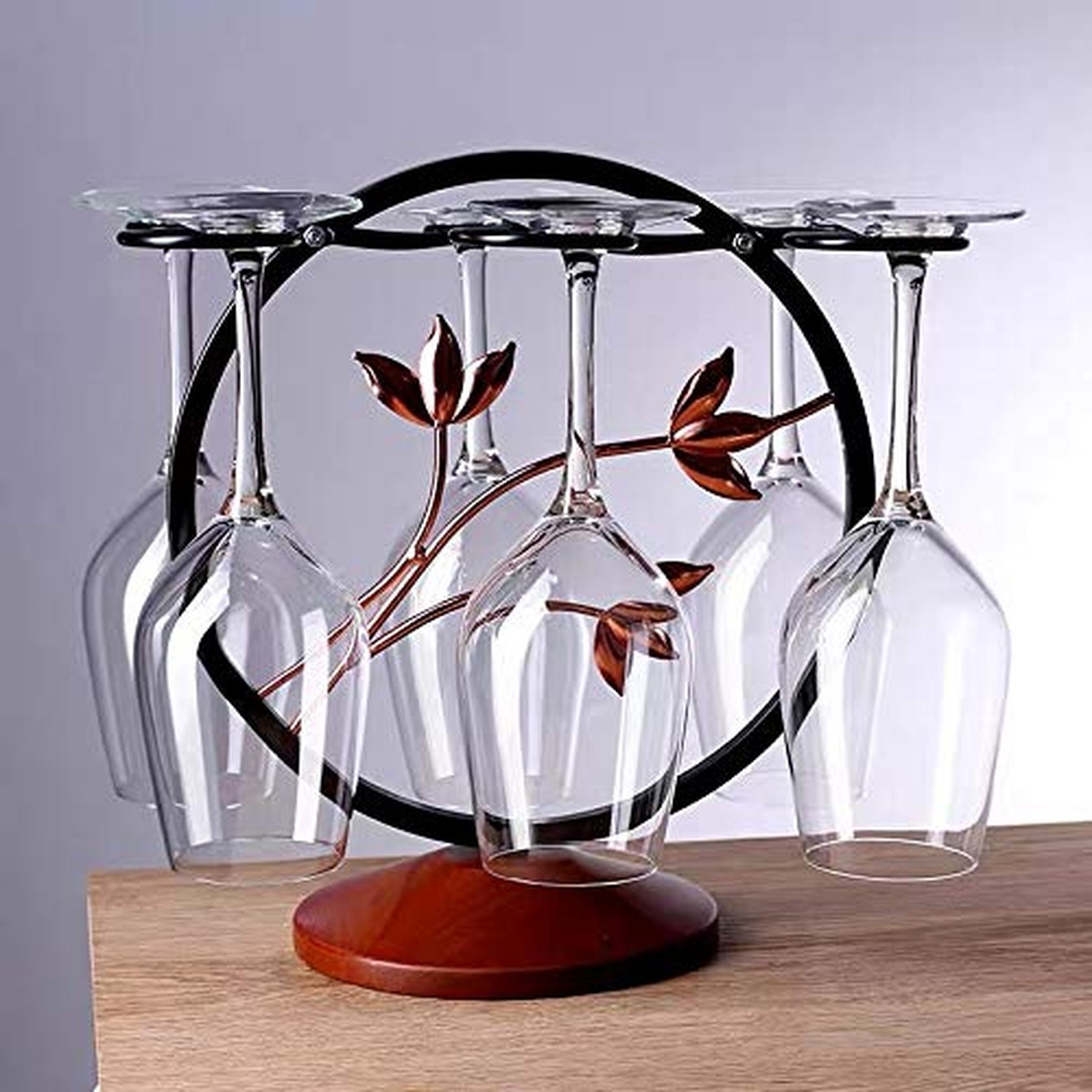 Wine Glass Rack Stand-alone Metal Drying Stand - Kitchen Bar Decoration Multi...