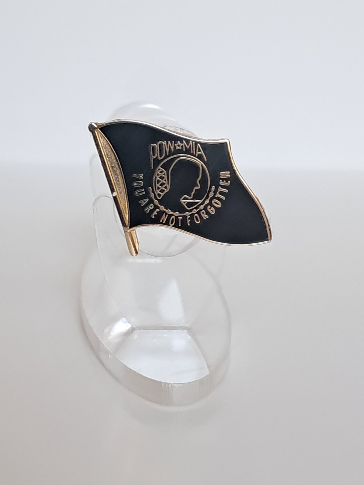 Handgun Firearm Gun Safe Shelf Display Rod - 7/8" POW*MIA Enamel Topper