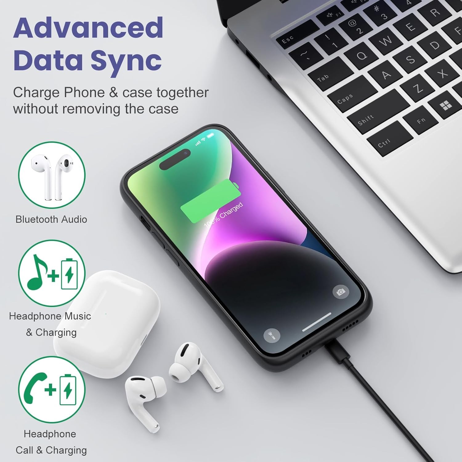 Battery Charger Case Power Bank Charging Cover For iPhone Air 17 16 15 14 13 12