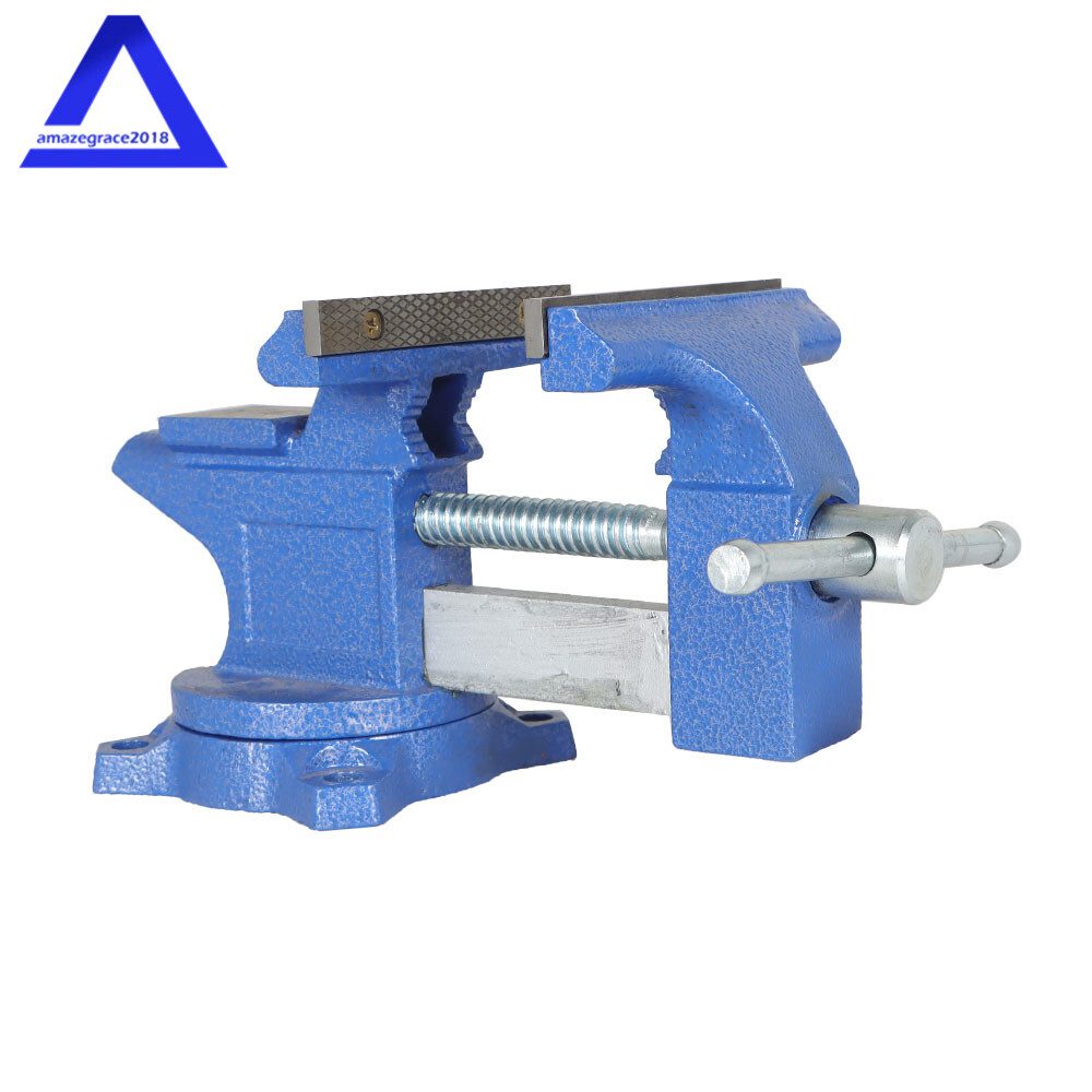 4.5" Heavy Bench Vise with Anvil Swivel Locking Base Table top Clamp New