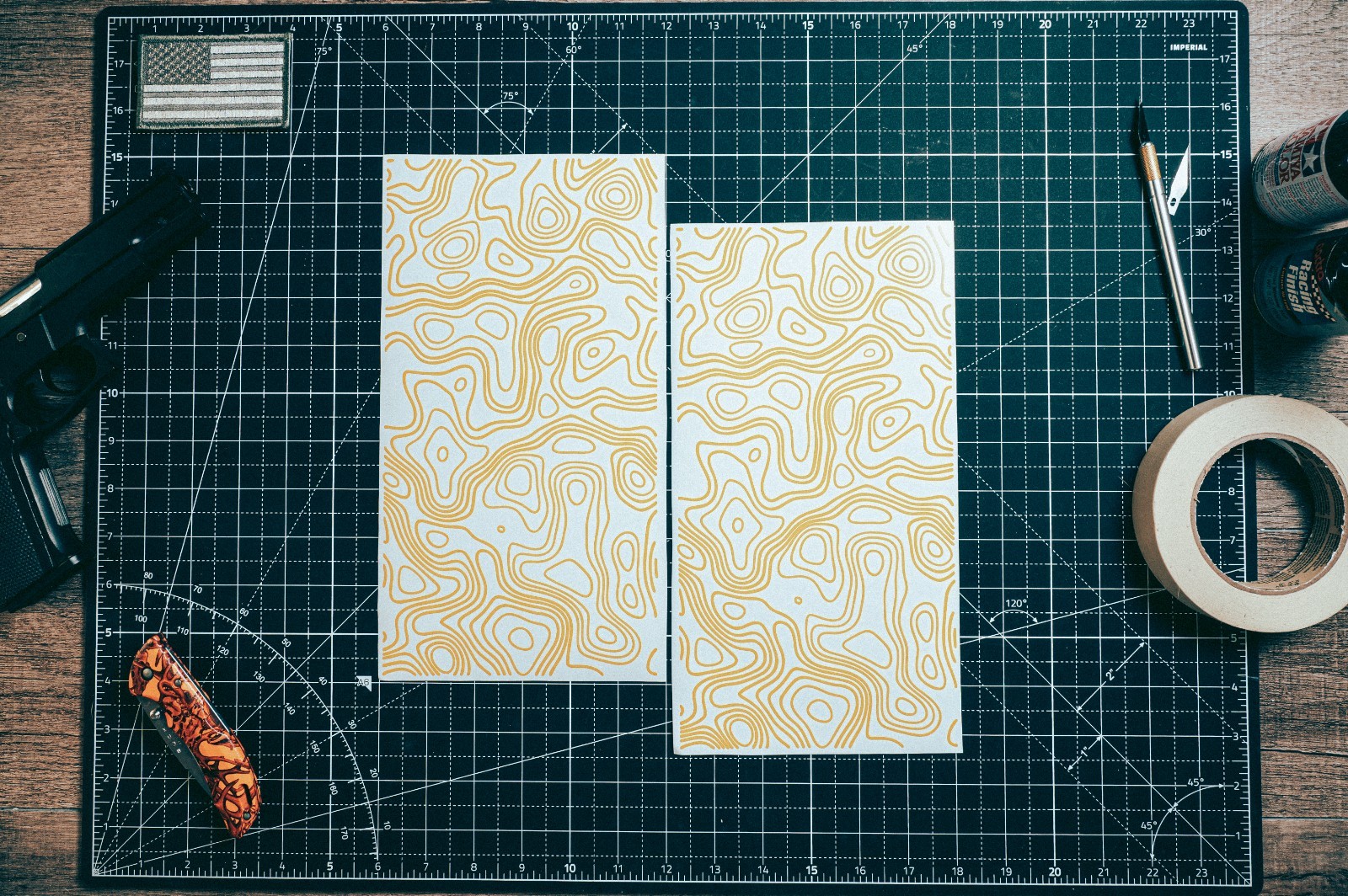 Topographic Camo High Heat Vinyl Stencil Kit - 2x 11"x6" Sheets Cerakote