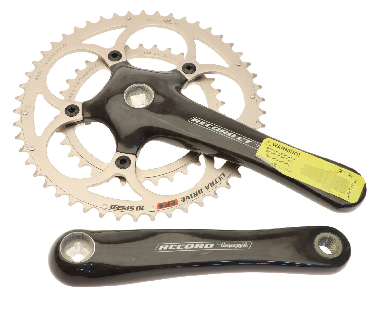 Campagnolo Record Carbon Compact Crankset 10s 50/34 172.5mm Square Taper NOS NEW
