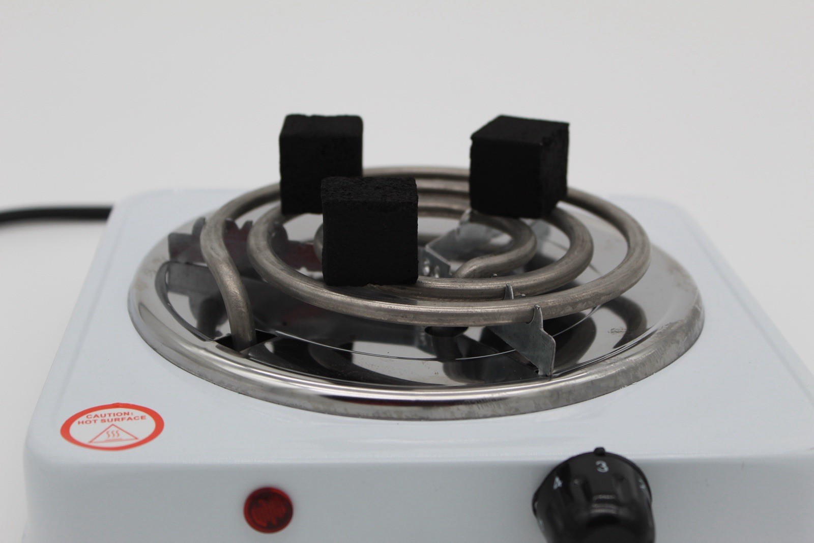 OTHAMN Electric Single Burner Stove Hot Plate 1000W Cast Iron Countertop White