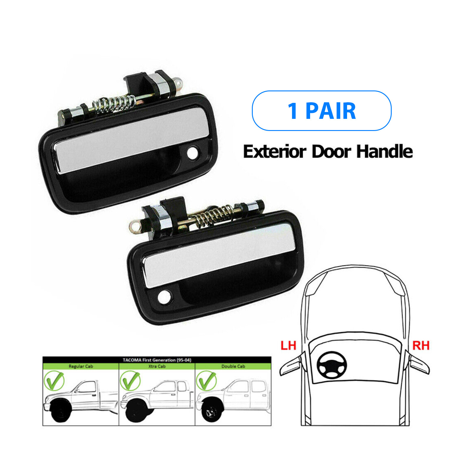 Pair For Toyota Tacoma 95-04 Front Outside Door Handle 69220 69210 35020 Outer