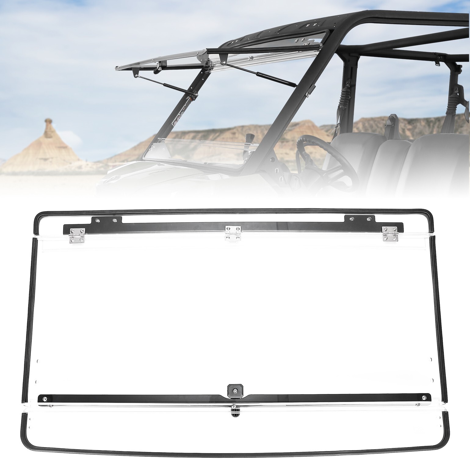 Scratch Resistant Front Flip Windshield for Can Am Defender HD 5/8/10/ MAX 2016+