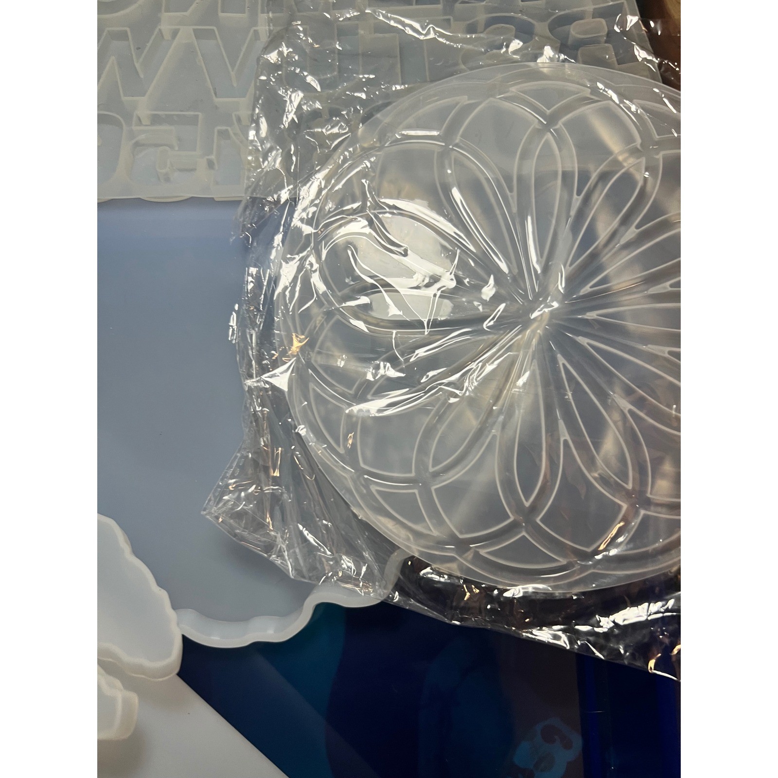 Large Silicone Resin Molds Lot Alphabet Tray Geode Coaster Epoxy Craft Set