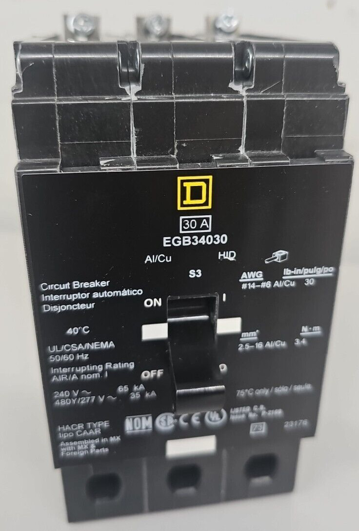 NEW NO BOX Square D EDB34030 30A 3P 480/277V 480/277V EDB34030